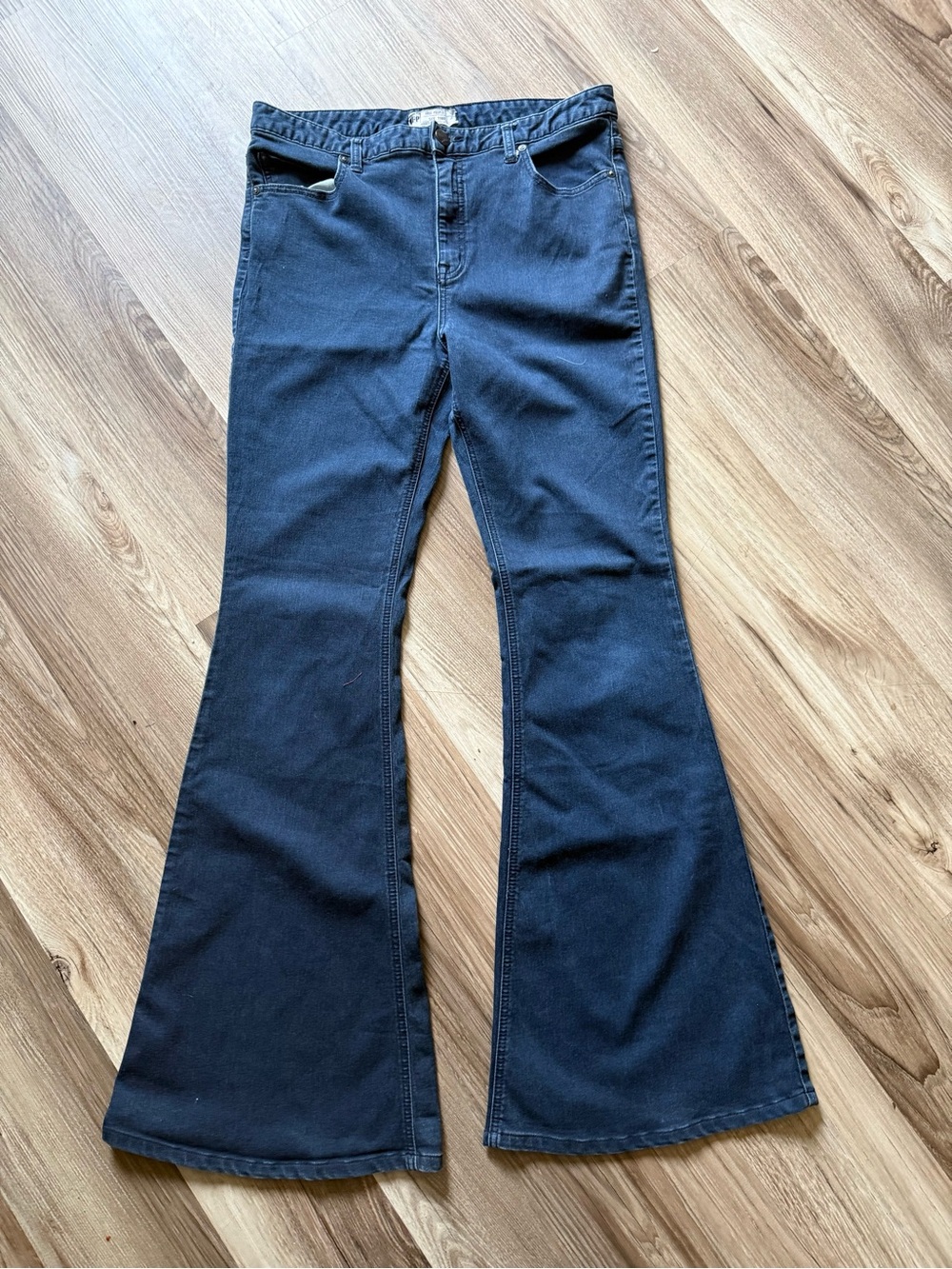 Free People Dark Navy High-Rise Flare Jeans